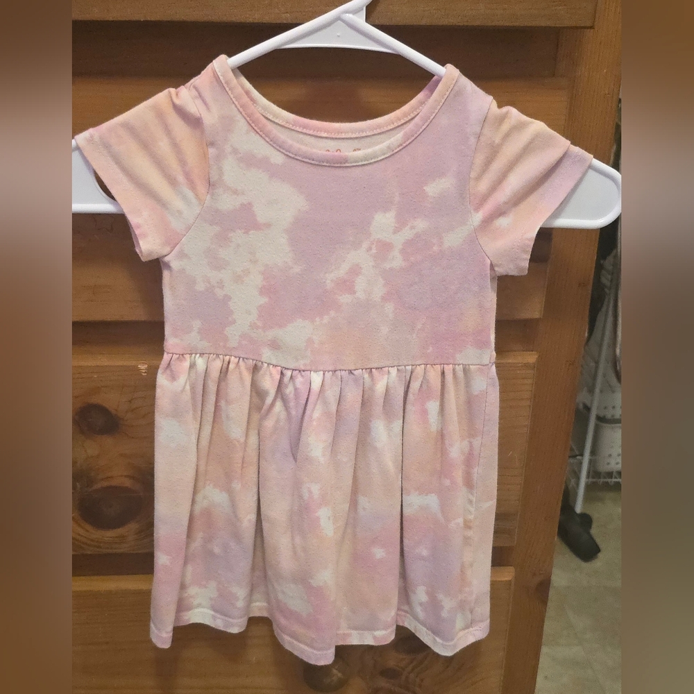 2T cat & Jack girls tye die lavender and orange dress